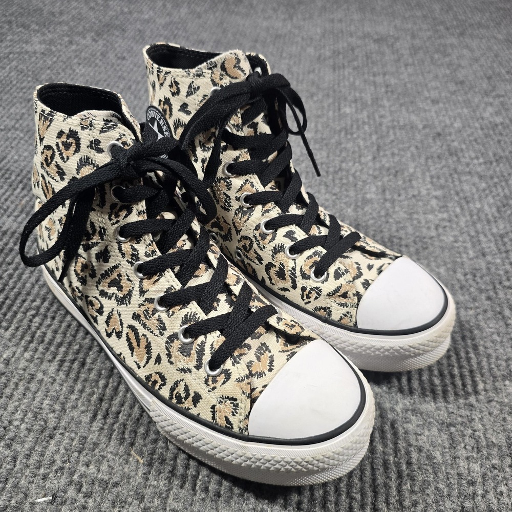 Converse Chuck Taylor All Star Platform Shoes Size 6 Junior Leopard High Top
